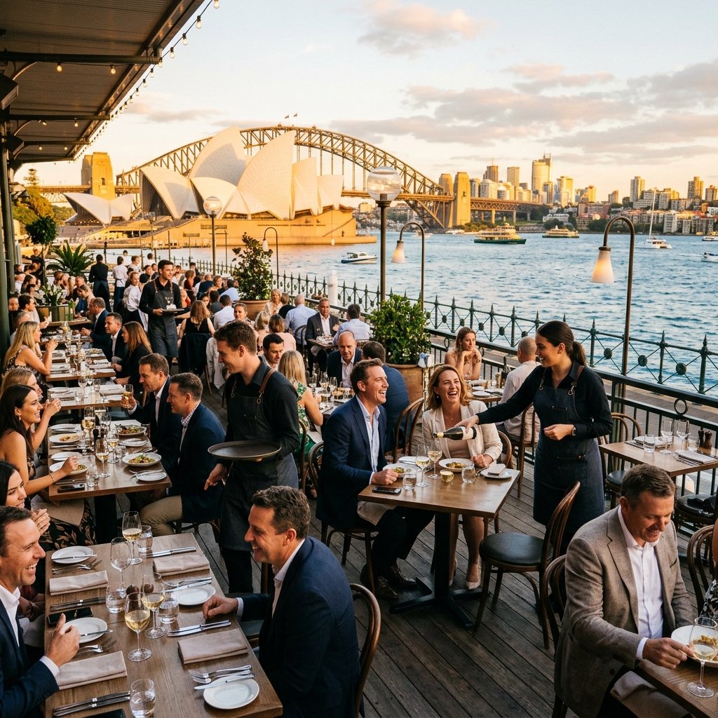 Premium outdoor dining by Sydney Opera House